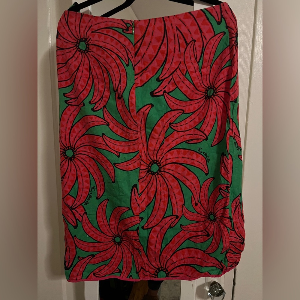 FARM Rio Banana Pitta Green Pink Midi Wrap Skirt